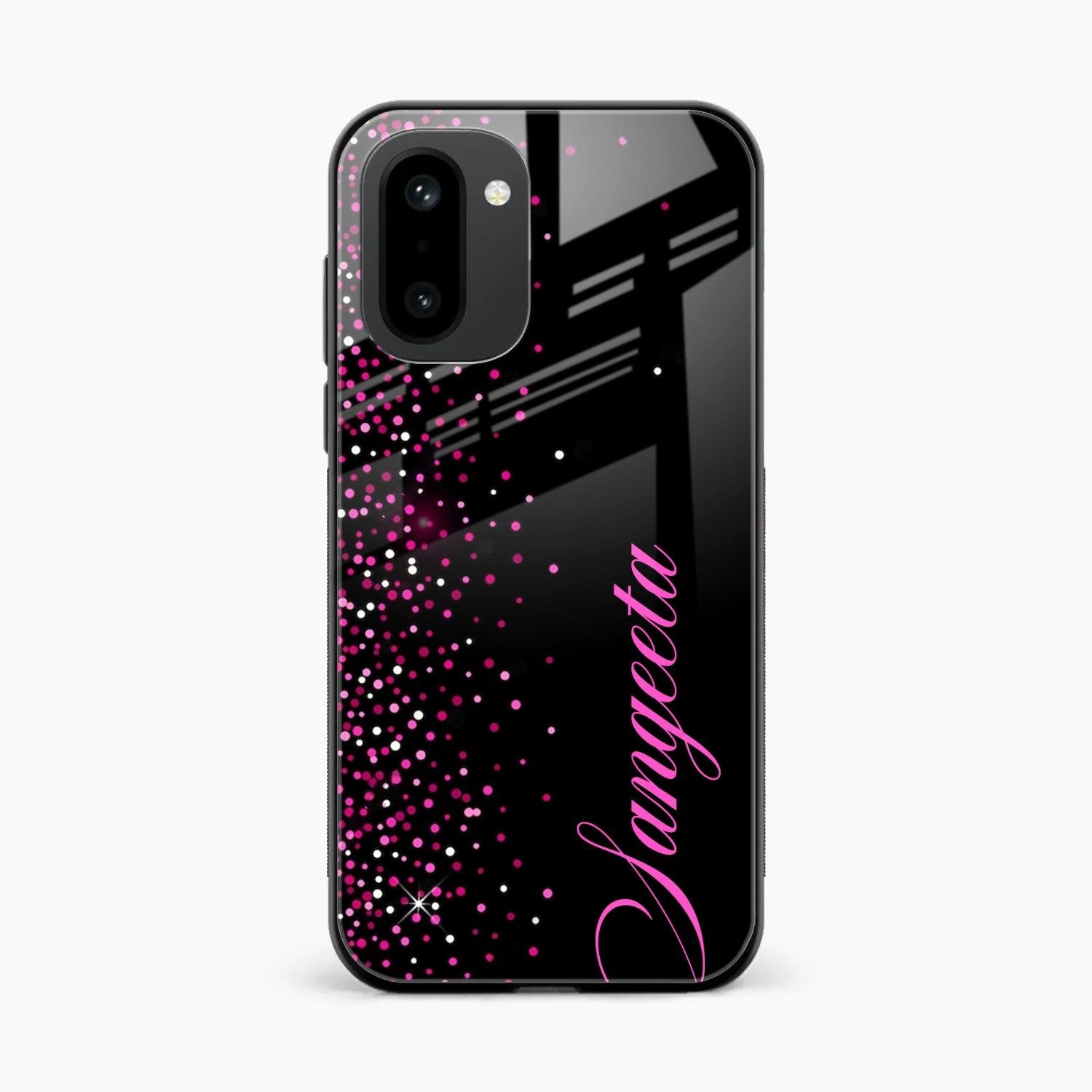 Glitter Customize Glass Case Cover Pink For OnePlus 15R 5G