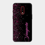 Glitter Customize Glass Case Cover Pink For Oneplus 7