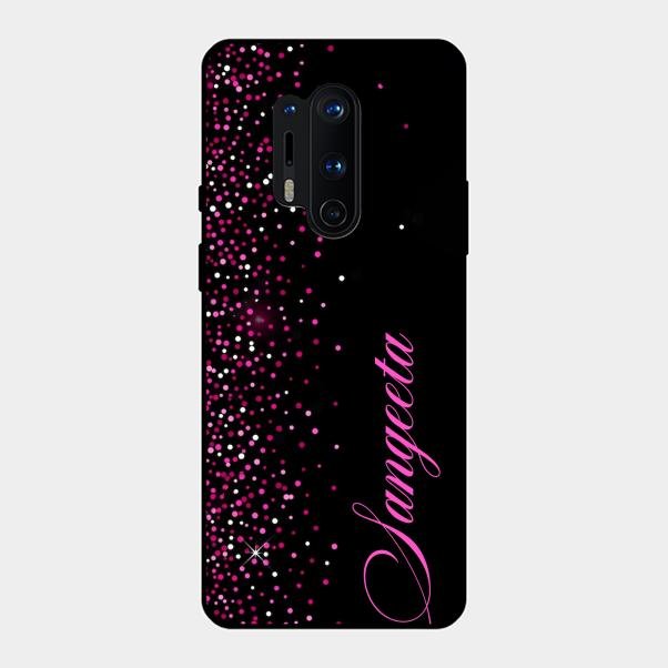 Glitter Customize Glass Case Cover Pink For Oneplus 8 Pro