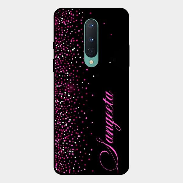 Glitter Customize Glass Case Cover Pink For Oneplus 8