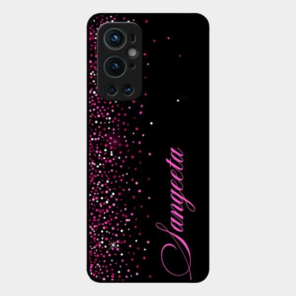 Glitter Customize Glass Case Cover Pink For Oneplus 9 Pro 5G