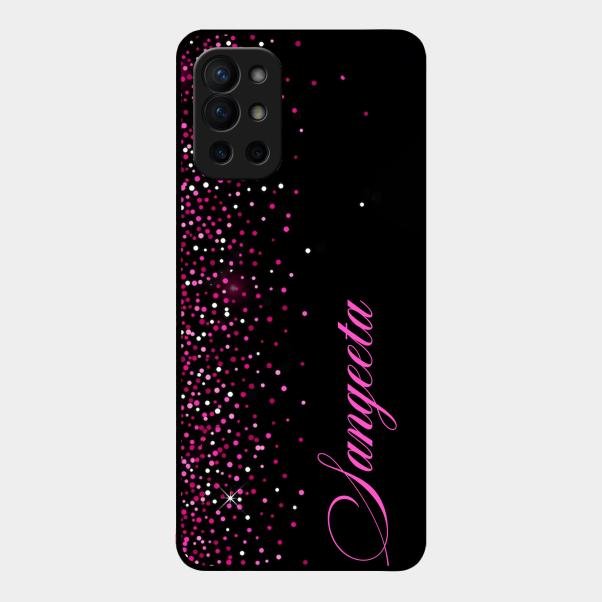 Glitter Customize Glass Case Cover Pink For Oneplus 9R 5G