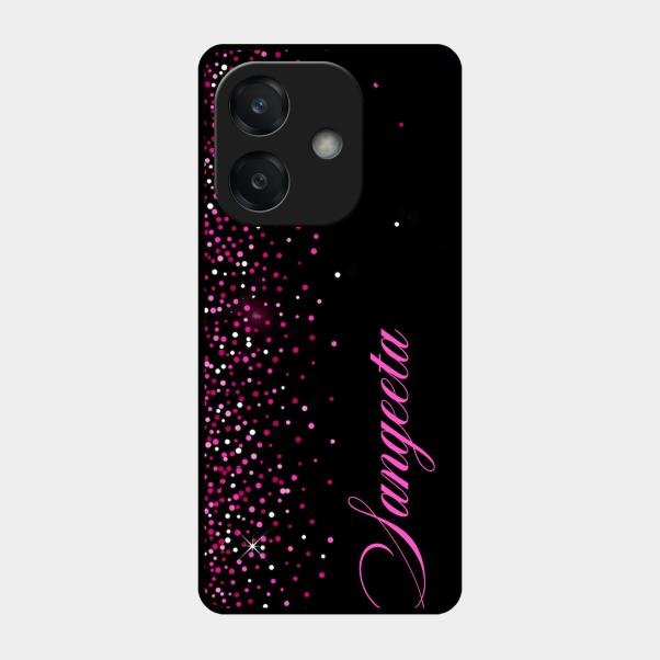 Glitter Customize Glass Case Cover Pink For Oppo A3X 5G