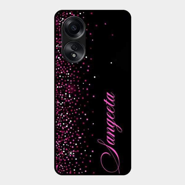 Glitter Customize Glass Case Cover Pink For Oppo A58