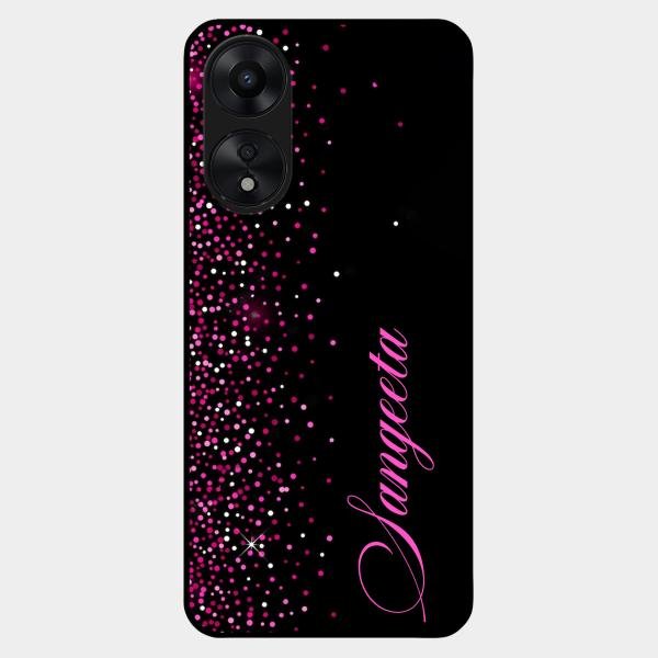 Glitter Customize Glass Case Cover Pink For Oppo A78 5G