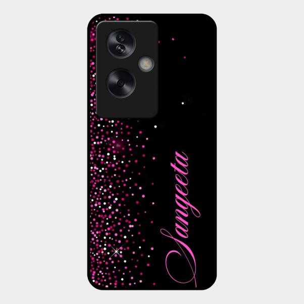 Glitter Customize Glass Case Cover Pink For Oppo A79 5G