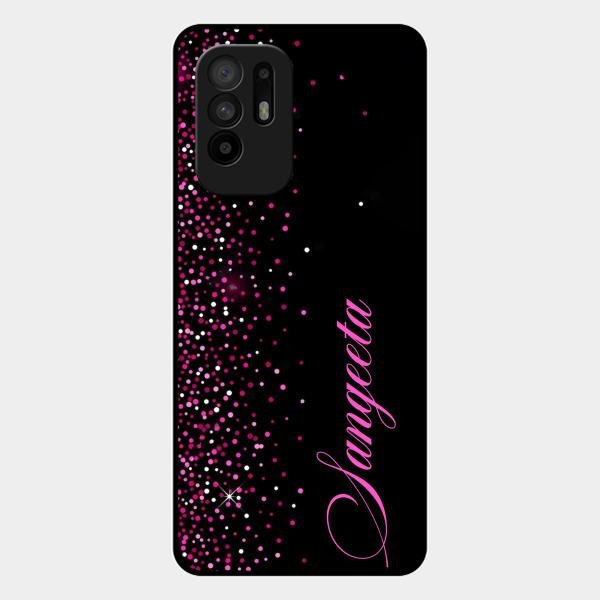 Glitter Customize Glass Case Cover Pink For Oppo F19 Pro Plus 5G