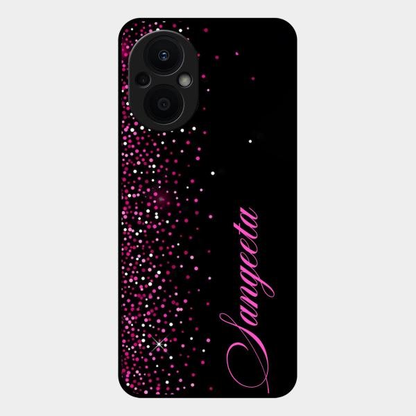 Glitter Customize Glass Case Cover Pink For Oppo F21 Pro 5G