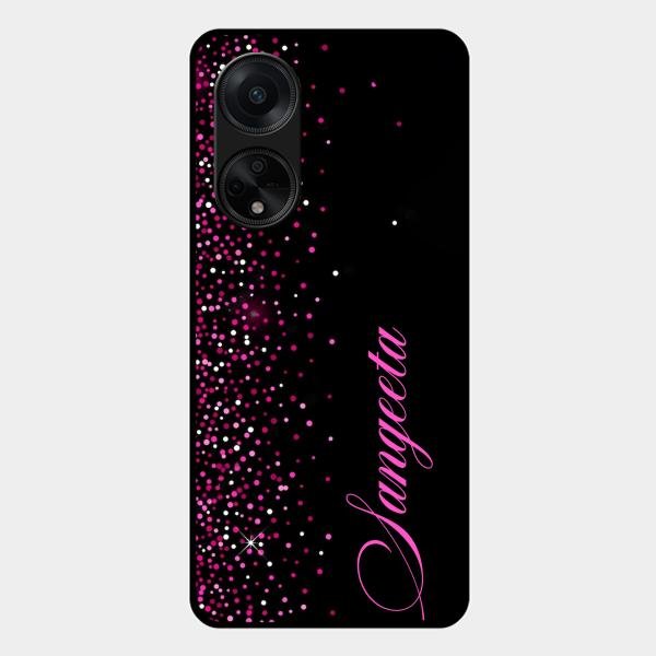 Glitter Customize Glass Case Cover Pink For Oppo F23 5G