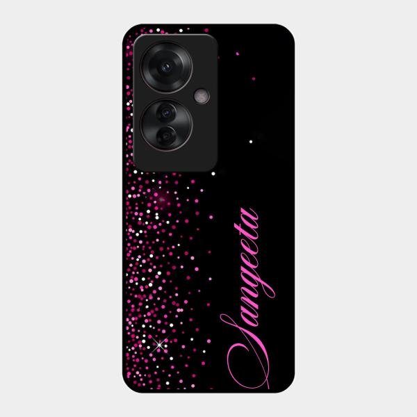 Glitter Customize Glass Case Cover Pink For Oppo F25 Pro 5G