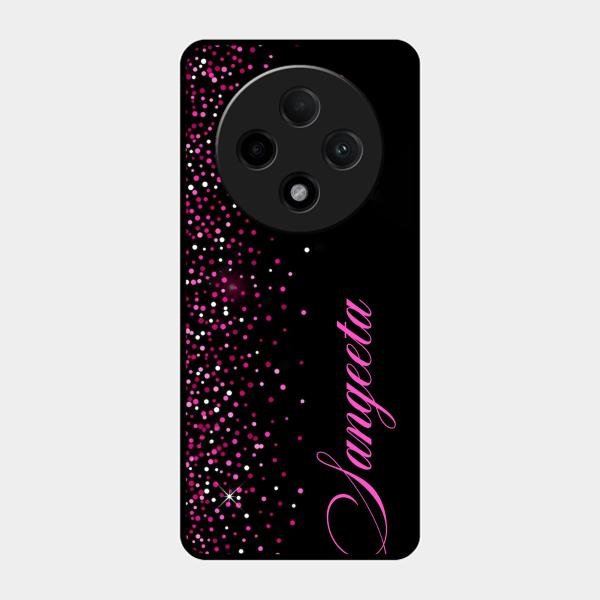 Glitter Customize Glass Case Cover Pink For Oppo F27 Pro Plus 5G