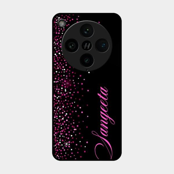 Glitter Customize Glass Case Cover Pink For Oppo Find X8 Pro 5G