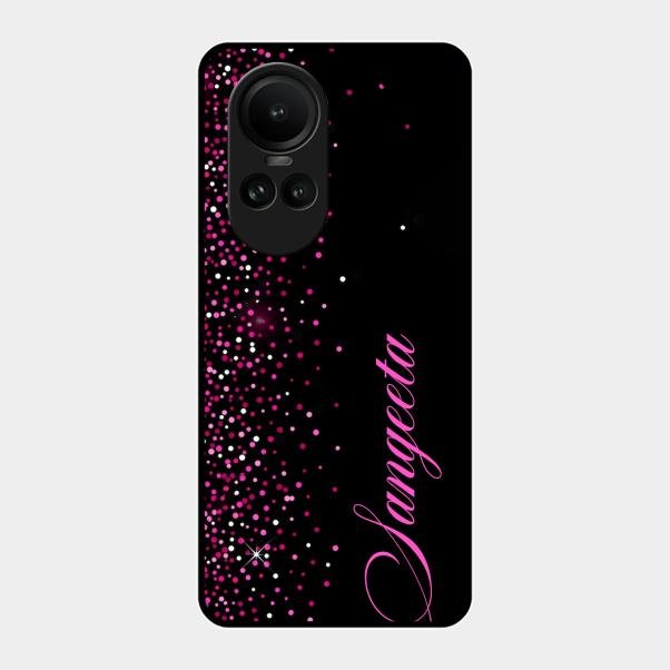 Glitter Customize Glass Case Cover Pink For Oppo Reno 10 5G