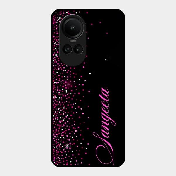 Glitter Customize Glass Case Cover Pink For Oppo Reno 10 Pro 5G