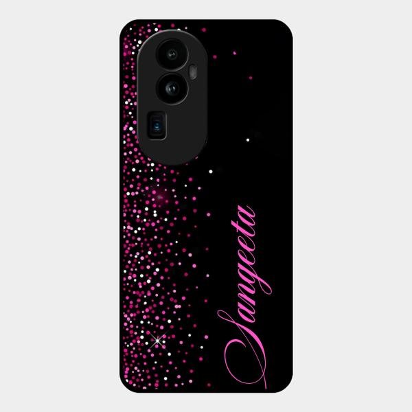 Glitter Customize Glass Case Cover Pink For Oppo Reno 10 Pro Plus 5G