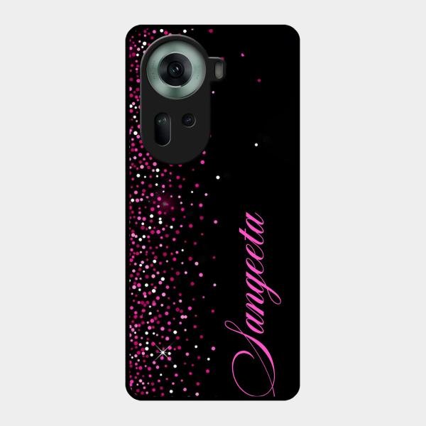 Glitter Customize Glass Case Cover Pink For Oppo Reno 11 5G