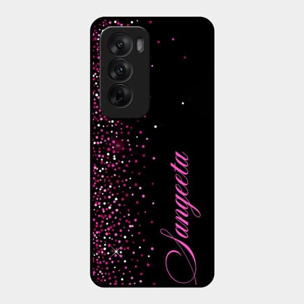 Glitter Customize Glass Case Cover Pink For Oppo Reno 12 5G