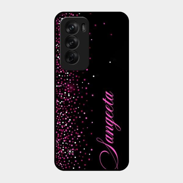Glitter Customize Glass Case Cover Pink For Oppo Reno 12 Pro 5G