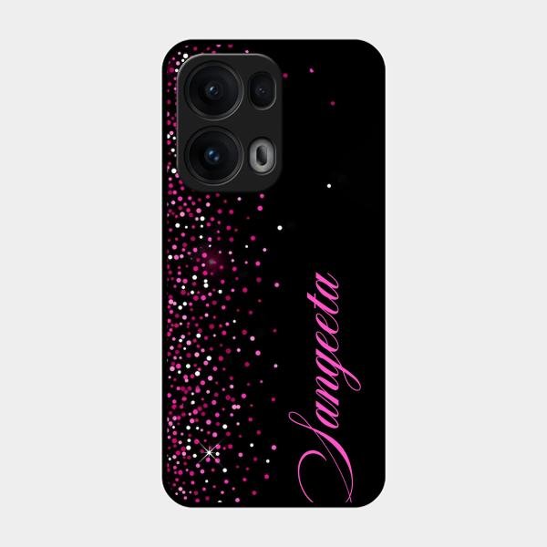 Glitter Customize Glass Case Cover Pink For Oppo Reno 13 Pro 5G