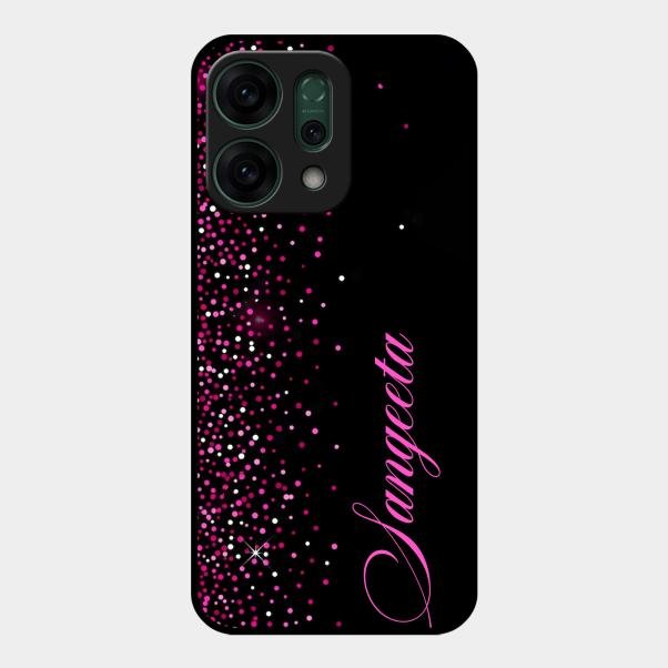 Glitter Customize Glass Case Cover Pink For Oppo Reno 14 5G