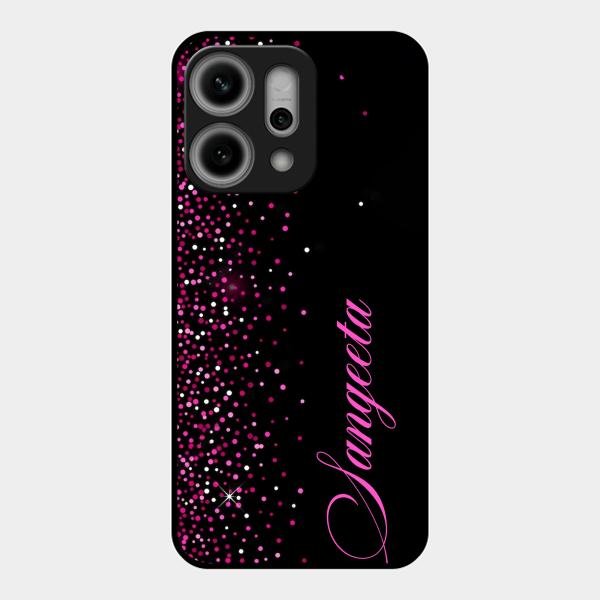 Glitter Customize Glass Case Cover Pink For Oppo Reno 14 Pro 5G
