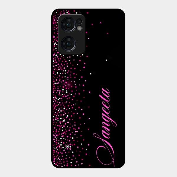 Glitter Customize Glass Case Cover Pink For Oppo Reno 7 5G