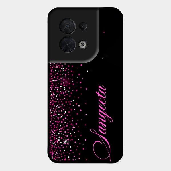 Glitter Customize Glass Case Cover Pink For Oppo Reno 8 5G
