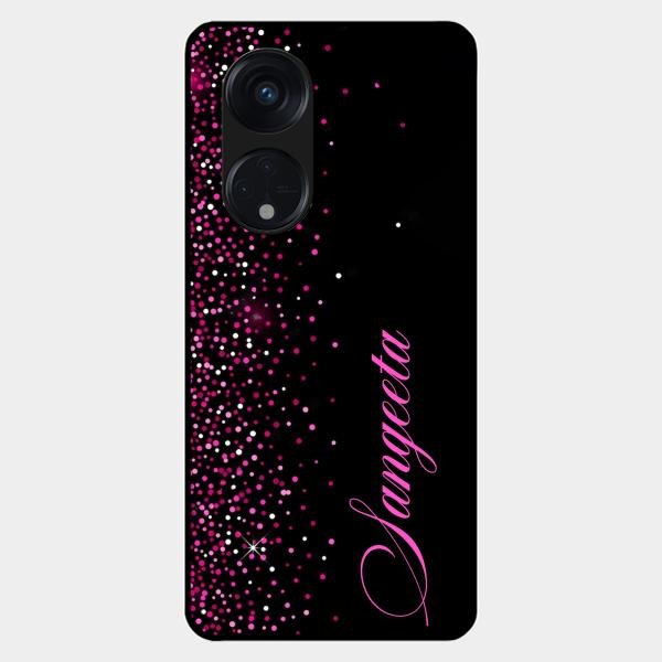 Glitter Customize Glass Case Cover Pink For Oppo Reno 8T 5G