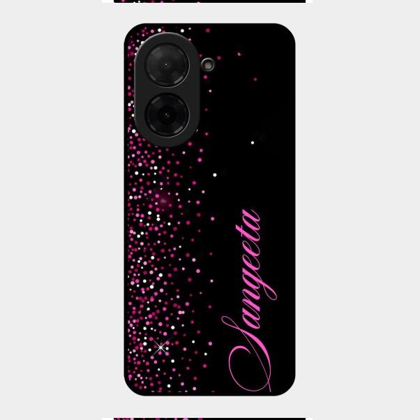 Glitter Customize Glass Case Cover Pink For Poco C71