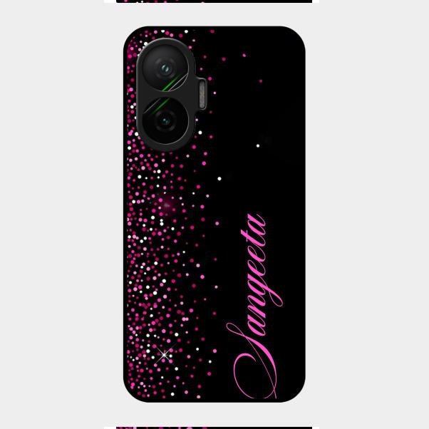 Glitter Customize Glass Case Cover Pink For Poco F7 5G