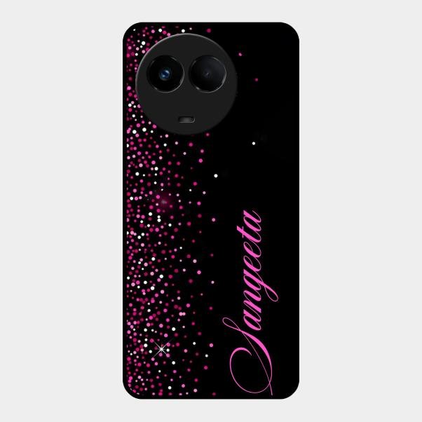 Glitter Customize Glass Case Cover Pink For Realme 11 5G