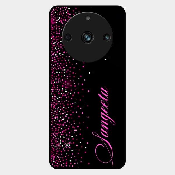 Glitter Customize Glass Case Cover Pink For Realme 11 Pro Plus 5G