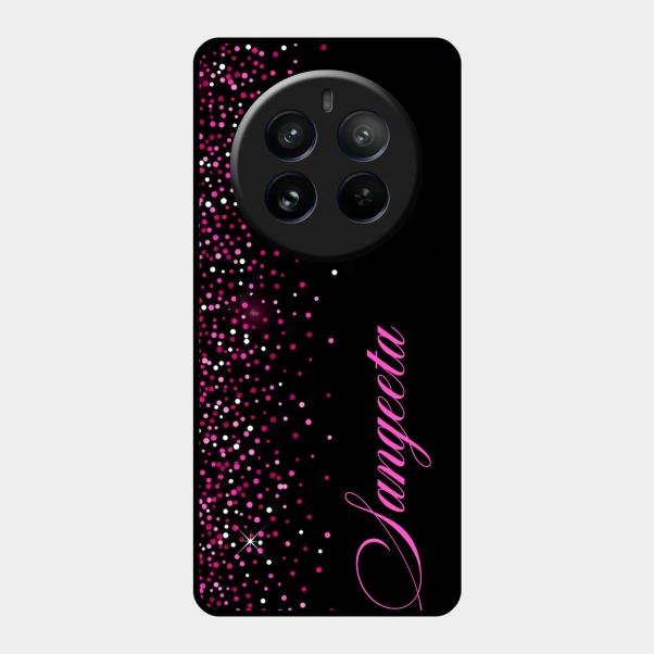 Glitter Customize Glass Case Cover Pink For Realme 12 Pro Plus 5G