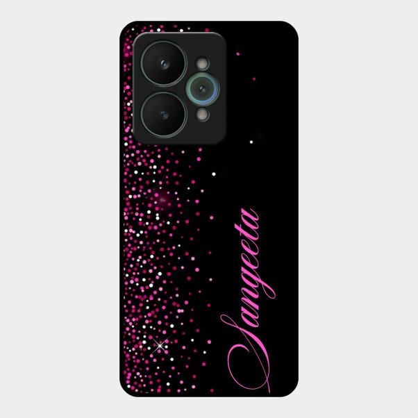 Glitter Customize Glass Case Cover Pink For Realme 15 5G