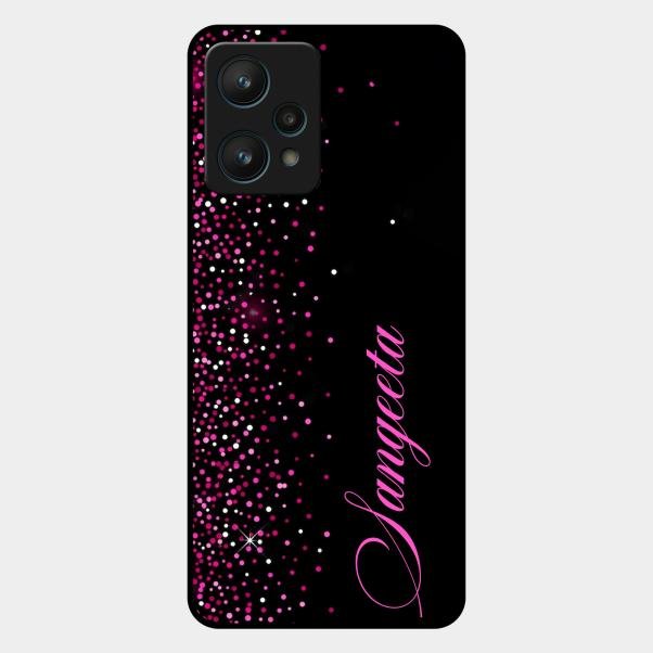 Glitter Customize Glass Case Cover Pink For Realme 9 Pro 5G