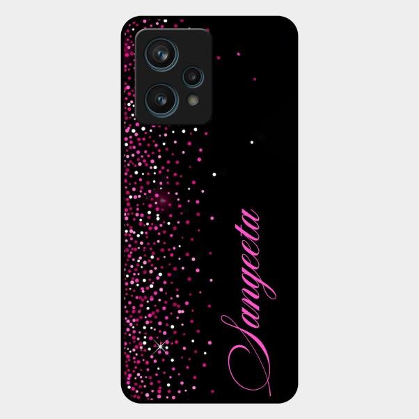 Glitter Customize Glass Case Cover Pink For Realme 9 Pro Plus 5G