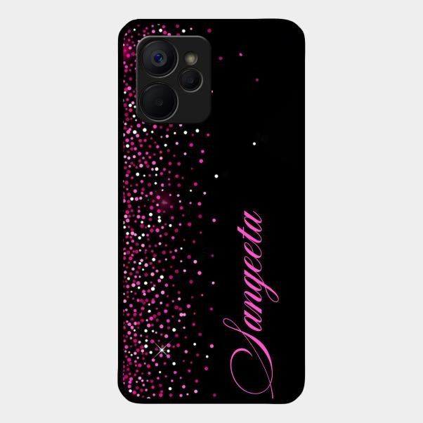 Glitter Customize Glass Case Cover Pink For Realme 9I 5G