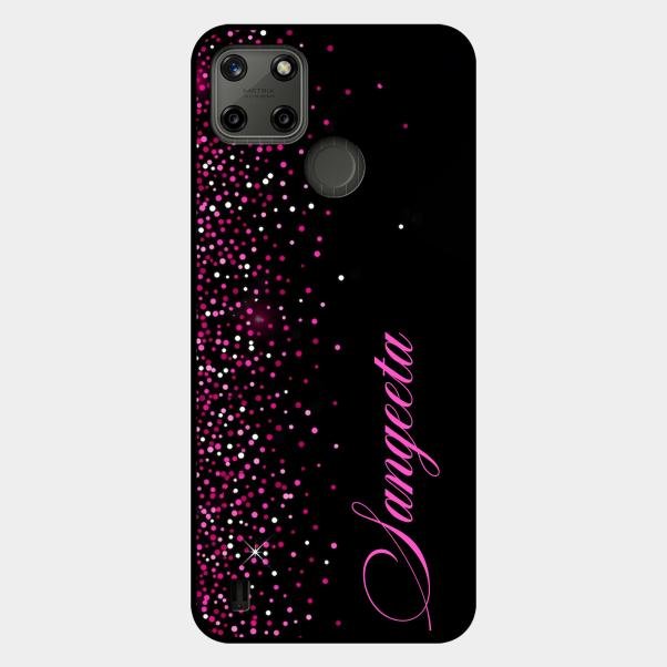 Glitter Customize Glass Case Cover Pink For Realme C21Y
