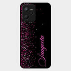 Glitter Customize Glass Case Cover Pink For Realme C35