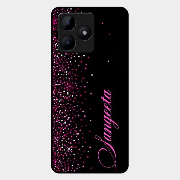Glitter Customize Glass Case Cover Pink For Realme C53