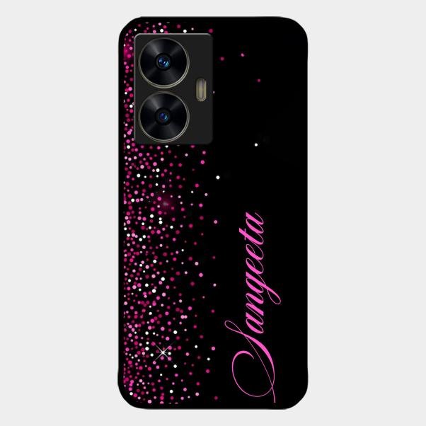 Glitter Customize Glass Case Cover Pink For Realme C55