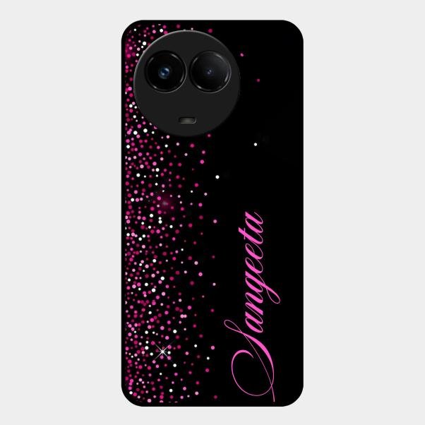 Glitter Customize Glass Case Cover Pink For Realme C67 5G