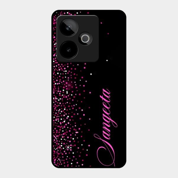 Glitter Customize Glass Case Cover Pink For Realme Gt 7 5G