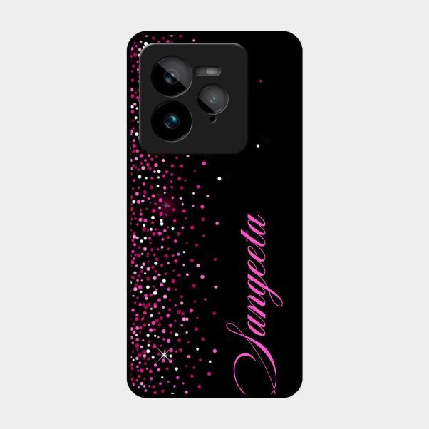 Glitter Customize Glass Case Cover Pink For Realme Gt 7 Pro
