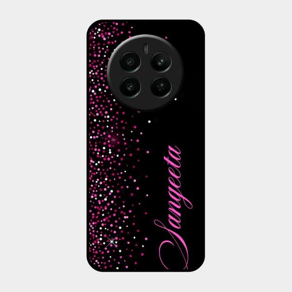 Glitter Customize Glass Case Cover Pink For Realme Narzo 70 Pro 5G