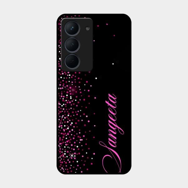 Glitter Customize Glass Case Cover Pink For Realme Narzo 80X 5G