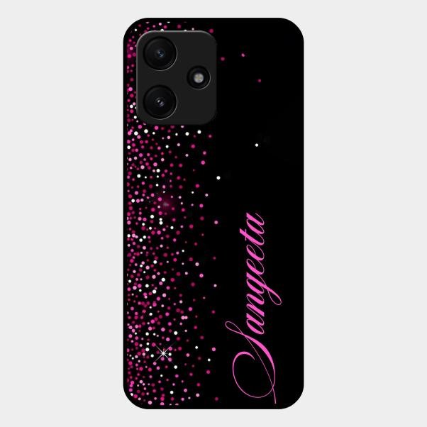 Glitter Customize Glass Case Cover Pink For Redmi 12 5G