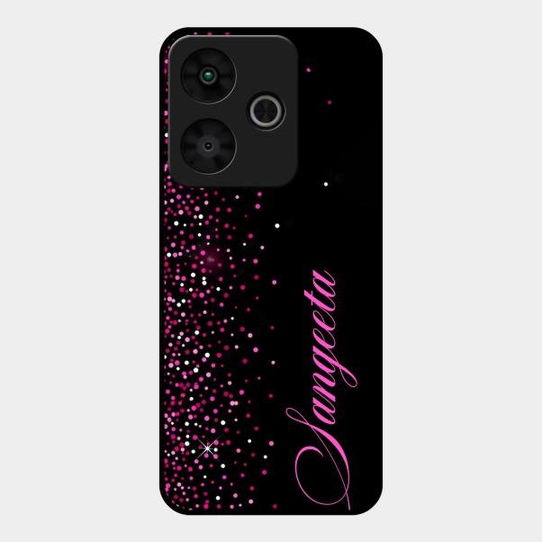 Glitter Customize Glass Case Cover Pink For Redmi 13 5G