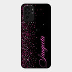 Glitter Customize Glass Case Cover Pink For Redmi Note 10