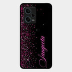 Glitter Customize Glass Case Cover Pink For Redmi Note 12 Pro Plus 5G